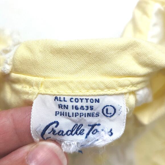 Vintage Cradle Togs Outfit Baby Girls Size 0-6m Yellow Swing Top Diaper - Picture 5 of 6